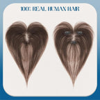 Hair Topper Human Hair Curtain Air Bangs Topper for Women,3.54x4.92 T-part Lace Base Topper Hair Piece for Daily Wear(Dark Brown)
