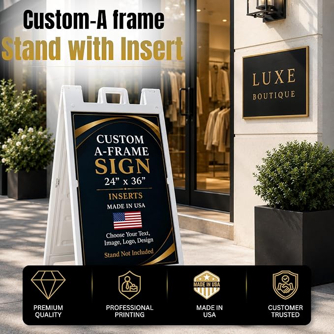 Plastic Sign HolderA-Frame Sidewalk Curb Std by BCB 24x36 | Printed in USA | - Image 2