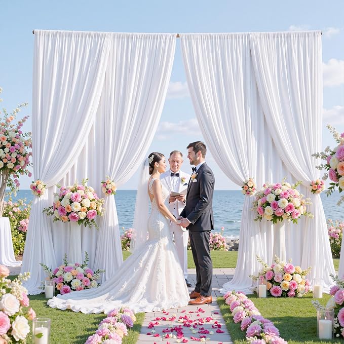 Wrinkle Free White Backdrop Curtains - Image 7