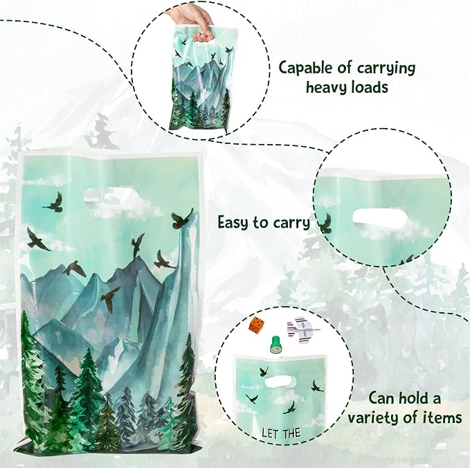 ANGOLIO 50Pcs Let the Adventure Begin Party Favor Bags, Adventure Tour Plastic - Image 3