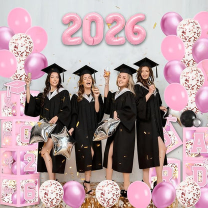 2026 Graduation Balloon Boxes Decorations – Clear Balloon Box Stack - Image 6