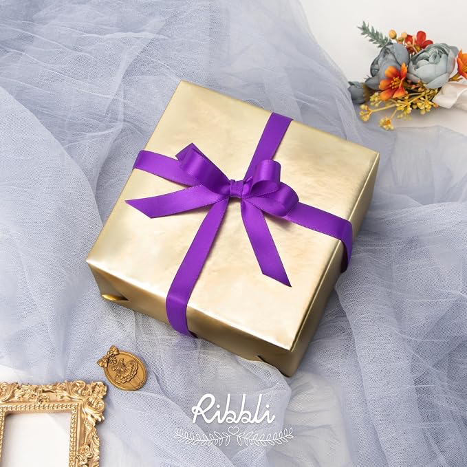 Ribbli Purple Satin Ribbon Double Faced Satin 1/2 inch x Continuous 50 - Image 2