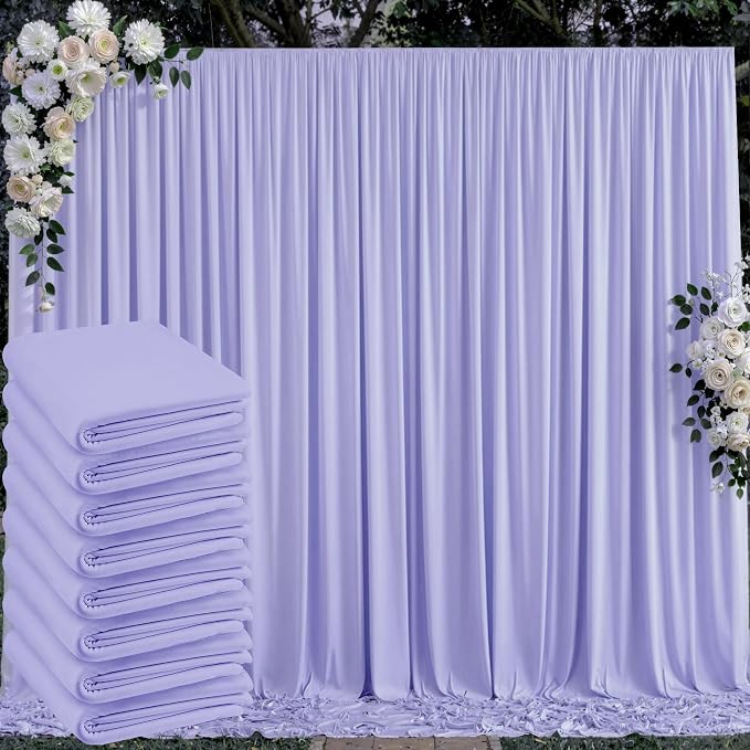 40 ft x 10 ft Wrinkle Free Lavender Backdrop Curtain by Outpain