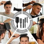 SALONSILK Hair Brush Comb Set, 5PCS Women Men Hair Brush & Styling Comb Set, Wide Tooth Rat Tail Fine Tooth Paddle Roller Combs - Professional Barber Tools for All Types