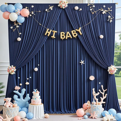 50×14ft Wrinkle Free Navy Blue Backdrop Curtain - Image 6