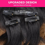 Lashey Clip in Hair Extensions Ombre Natural Black to Medium Auburn Seamless Clip in Hair Extensions Human Hair 110g 7pcs 14 Inch Body Wave Remy Human Hair Extension for Black Women