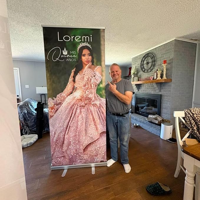 TFEN-Made in USA-Custom Pop up Banner Aluminum Retractable Banner 47"x81" - Image 2