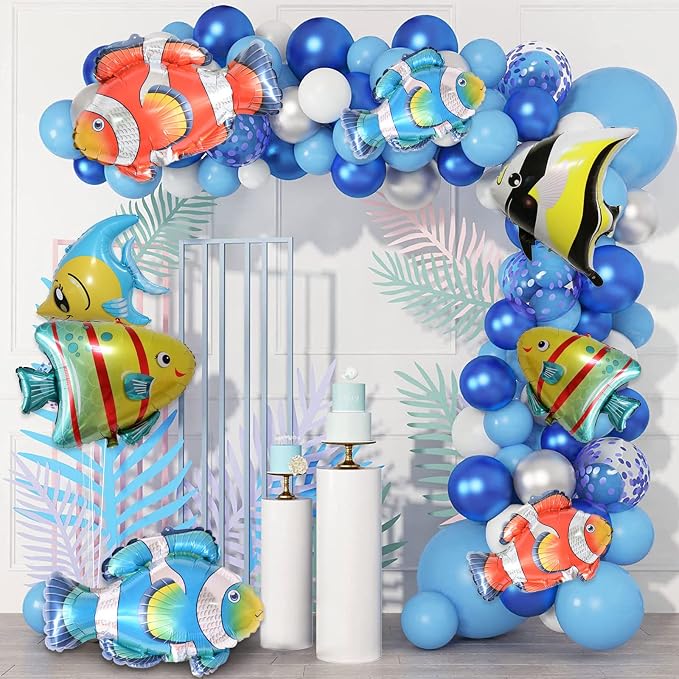 8 Pcs Fish Balloons, Under The Sea Clownfish Tropical Fish Bubble Sea Animal - Image 4