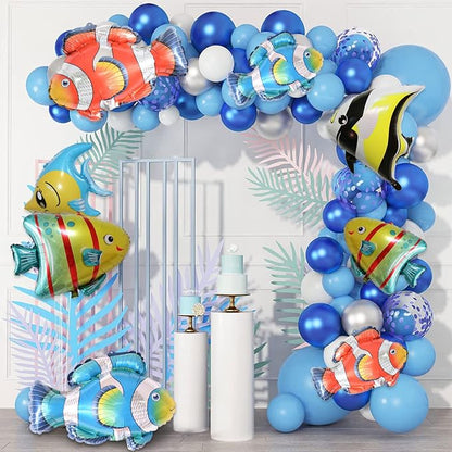 8 Pcs Fish Balloons, Under The Sea Clownfish Tropical Fish Bubble Sea Animal - Image 4