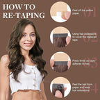 GOO GOO Tape in Hair Extensions Human Hair, 2/6 Dark Brown Highlighted Chestnut Brown, 20inch 50g 20pcs, Skin Weft Seamless Invisible, Silky Straight with Thick Ends, Remy Human Hair