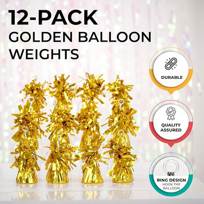 12-Pack Gold Balloon Weights - Image 4