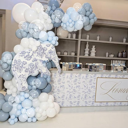 Dusty Blue Balloon, 12 inch Blue White Clear Balloon, Light Blue Macaron Blue - Image 8