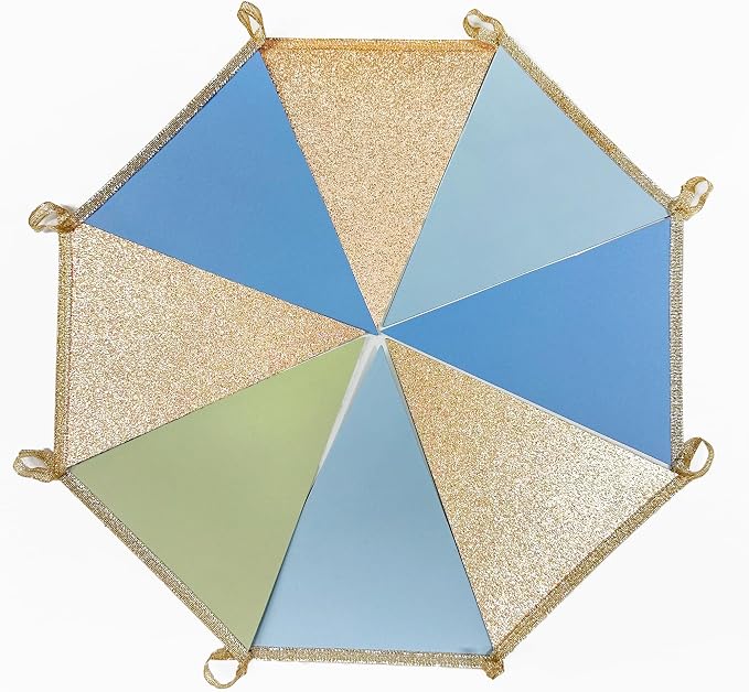 Champagne Gold Dusty Blue Sage Green Pennant Banner Flag Olive Green Blue - Image 4