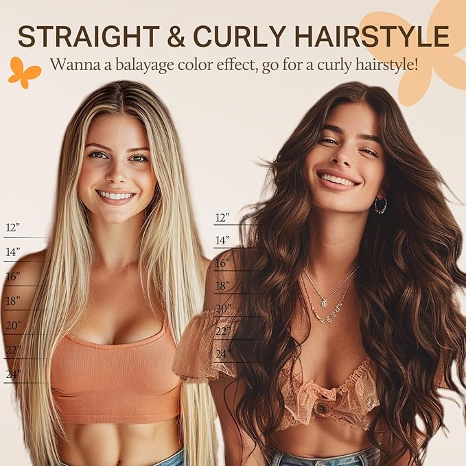 DOORES Human Hair Extensions Clip Ins, Light Ash Brown 12 Inch 7pcs 80g, Thick Human Hair Extensions Natural Thick Silky Straight Weft