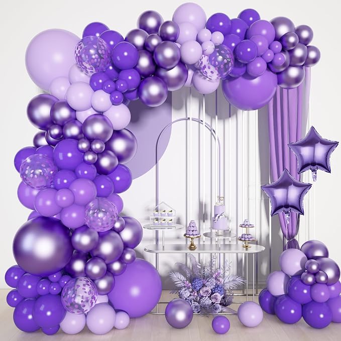 Purple Balloons Arch Garland Kit | Different Sizes Dark Light Purple Latex by OUDDYLIFE