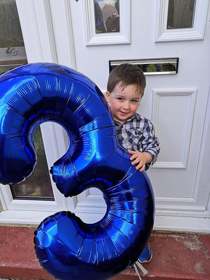 Blue Number 3 Balloon 40 Inch - Image 3