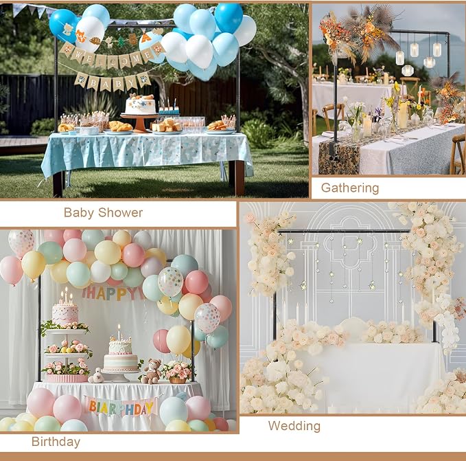 Over The Table Rod Stand with Clamps Black Table Balloon Arch Frame | - Image 8