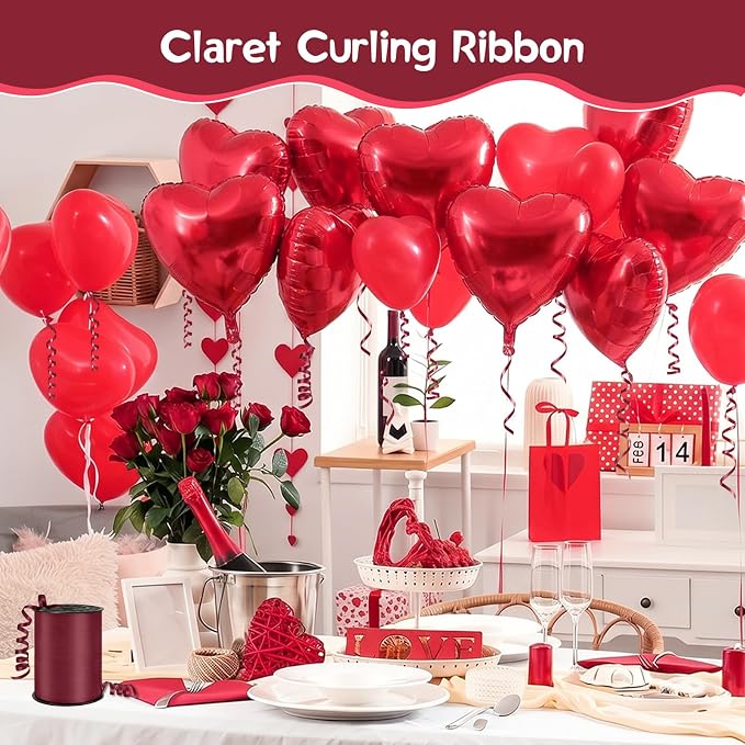 500 Yards Curling Ribbon， Wine Red Balloon String Ribbon，for Gift - Image 6