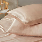Taupe King Size Satin Pillowcase Set of 2 for Hair and Skin,Taupe Silk Pillowcase Breathable Pillowcase with Envelope Closure