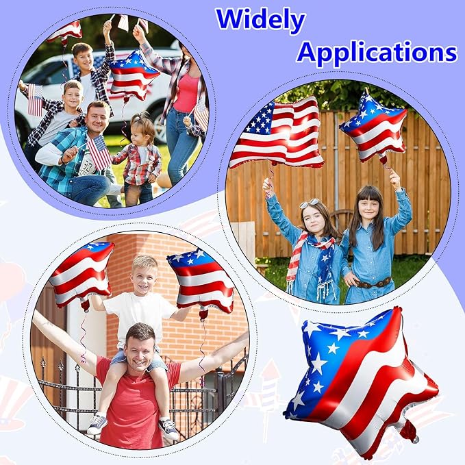 4th of July Balloons 16Pcs Patriotic Independence Day Foil Balloons American - Image 7