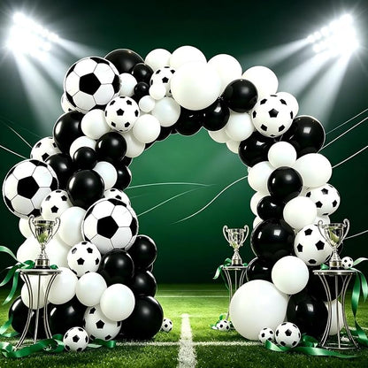 Soccer Party Decorations, Soccer Balloon Garland Arch Kit | Black White - Image 3