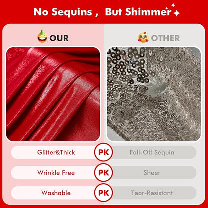 10x10ft Shimmer Red Sequin Backdrop Curtain - Image 2