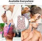 Adjustable Beard Bib, Non-Stick Hair Catcher Cape for Men's Shaving, Waterproof with 2 Suction Cups, Pink Polka Dots Cute Animals Cartoon Penguin Shave Bib