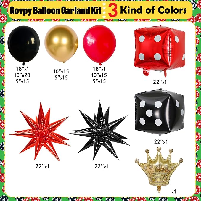 Casino Theme Balloon Arch Kit - Image 2