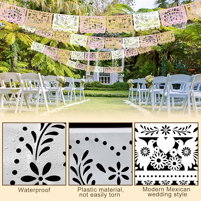 TaoBary 6 Pcs Papel Picado Mexican Wedding Cielito Lindo Party Decor 118 Feet - Image 3