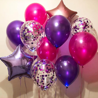 Mr. Pen- Purple Confetti Balloons, 12 Inch, 54 Pack | Latex Metallic Purple - Image 5