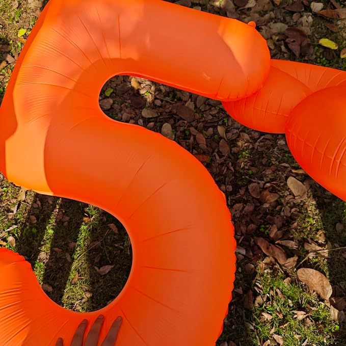 Orange Birthday Number 2 Balloon 40 inch Fluorescent Orange Number 2 | Helium - Image 5