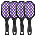 4 Pack Vented Detangling Hair Brush - Detangler Hairbrush with Soft Bristles for Effortless Tangle Free - Ideal for Wet Dry or Curly Damaged Hair for Women Men Kids