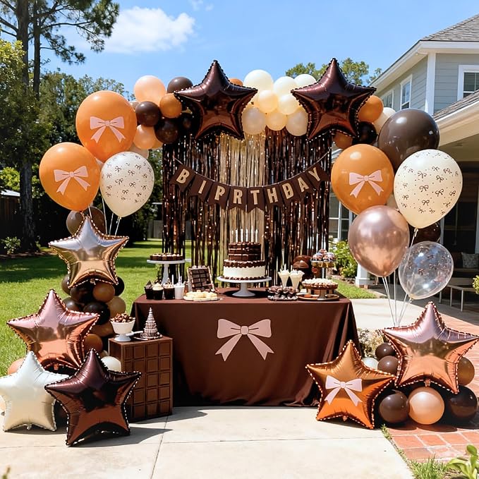 Brown Bow Balloons, Neutral Brown Balloons 50pcs 12 Inch Dark Coffee Tan - Image 5