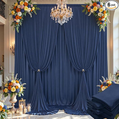 30×14ft Wrinkle Free Navy Blue Backdrop Curtain by ENJOYYOURPARTY