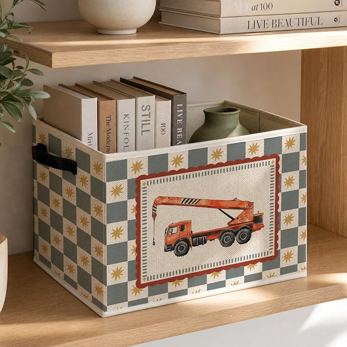Construction Car Boy Nursery Storage Basket - Image 3