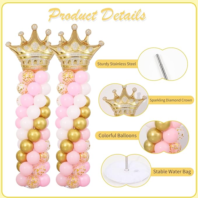 Princess Party Balloon Column Stand Kit 2 Sets - Image 4