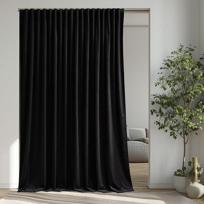 Extra Wide Black Velvet Curtains by StangH