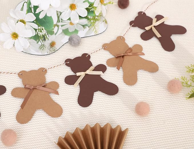 We Can Bearly Wait Teddy Bear Garland -Teddy Bear Birthday or Gender Reveal - Image 6