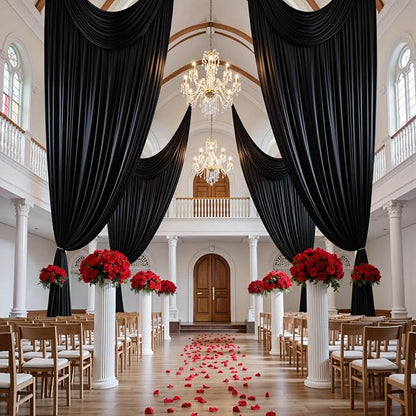 50ft x 15ft Black Backdrop Curtains - Image 4