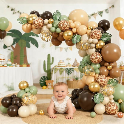 Sage Green Brown Balloon Garland Kit, Safari Balloon Garland Arch Kit - Image 5