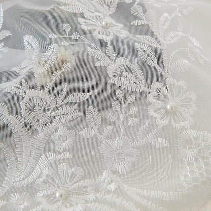 White Voile Curtains, Decorative White Embossed Butterflies Rod Pocket Window - Image 4