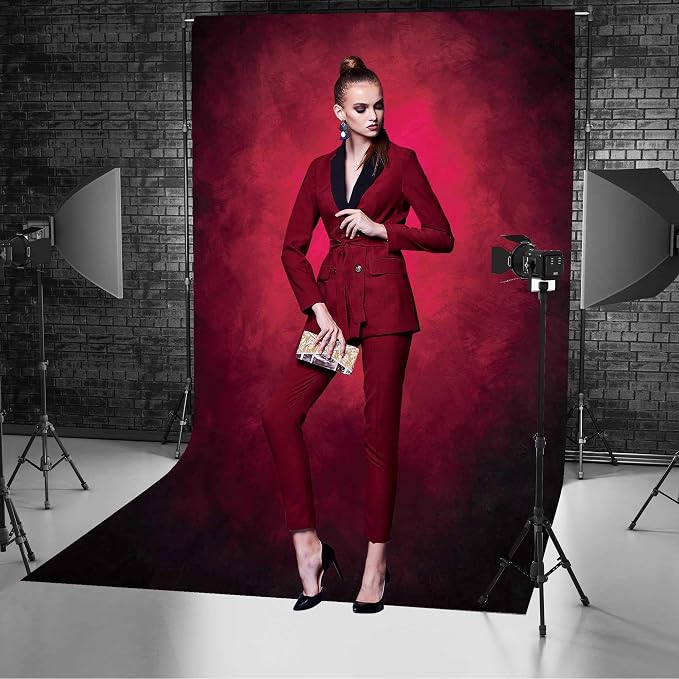 8X10ft Abstract Red Portrait Photography Backdrops - Image 2