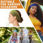 12 Pcs Headbands for Women Wide Sports Sweat Absorb Headbands Thick Sports Stretchy Sweat Bands Non-Slip Hair Bands for Running Yoga Boho Twisted Hair Accessories