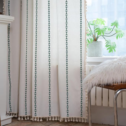 Sutuo Home Boho Curtains for Living Room Bedroom, Semi Blackout Farmhouse - Image 5