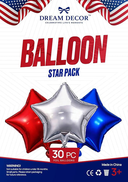 Dream Decor Patriotic Star Balloons 30 Pack – 18 Inch Red, Memorial Day - Image 8