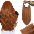 YoungSee Copper Wire Hair Extensions for Women Colorful Human Hair Wire Extensions Copper Layered One Piece Hair Extensions Real Human Hair 80g 14inch