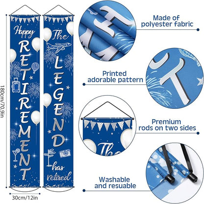 Boao Retirement Porch Sign Door Hanging Banner, Retirement Banner the Legend - Image 3