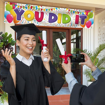 You Did It Banner- Congratulations Banner 6 x 1.3ft - Image 4