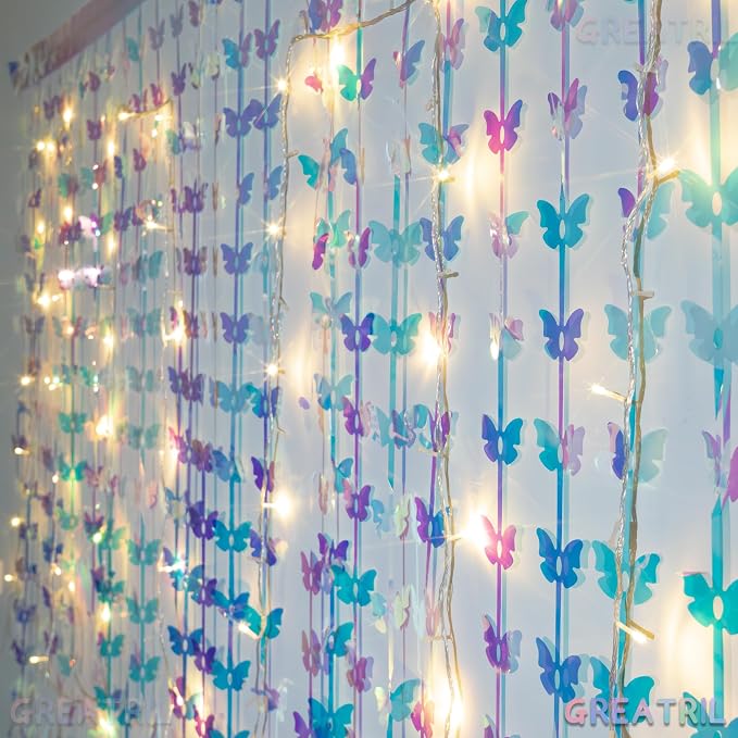 Iridescent Butterfly Fringe Party Backdrop - Image 5