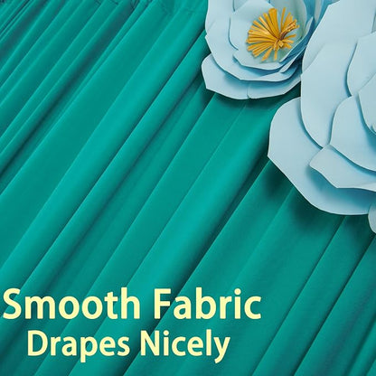 10ft x 10ft Wrinkle Free Turquoise Backdrop Curtains - Image 4